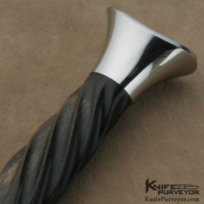 Buster Warenski Custom Knives Fluted Buffalo Horn Desk Dagger - Image 3