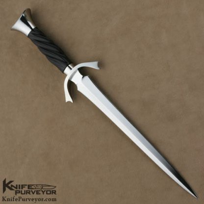 Buster Warenski Custom Knives Fluted Buffalo Horn Desk Dagger - Image 5