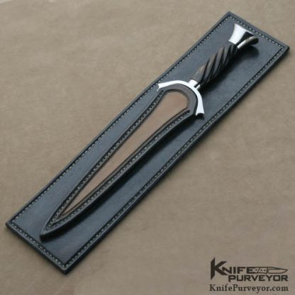 Buster Warenski Custom Knives Fluted Buffalo Horn Desk Dagger - Image 7