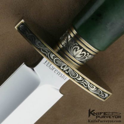 Buster Warenski Custom Knives Engraved Jade Presentation Dagger - Image 2