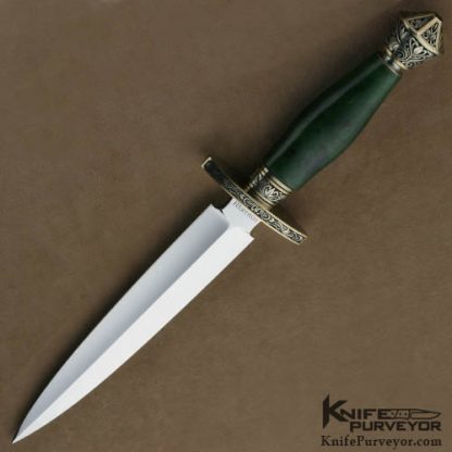Buster Warenski Custom Knives Engraved Jade Presentation Dagger