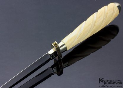 Buster Warenski Custom Knife Fluted Mammoth with Engraved Spacer - Image 5