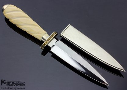 Buster Warenski Custom Knife Fluted Mammoth with Engraved Spacer - Image 3