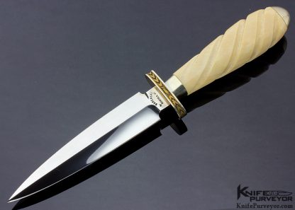 Buster Warenski Custom Knife Fluted Mammoth with Engraved Spacer