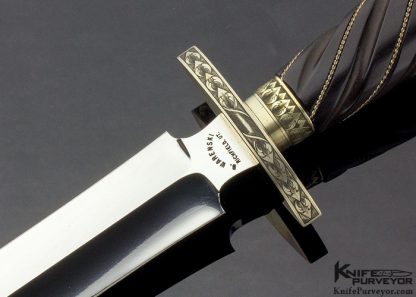 Buster Warenski Custom Knife Ebony Dagger with Silver Sheath - Image 2