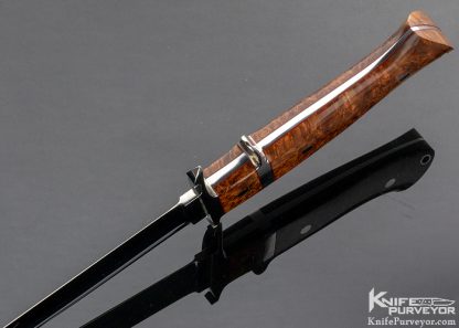 Buster Warenski Custom Knife Burl Wood Subhilt Fighter - Image 6