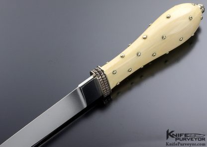 Buster Warenski Custom Knife Hand Carved 32 Silver Studded Balls San Francisco Bowie - Image 6