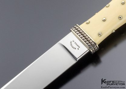 Buster Warenski Custom Knife Hand Carved 32 Silver Studded Balls San Francisco Bowie - Image 2