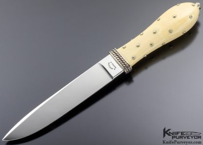 Buster Warenski Custom Knife Hand Carved 32 Silver Studded Balls San Francisco Bowie 9007