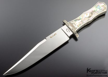 Buster Warenski Custom Knife Sister California Bowie and Dagger Set of 2 Abalone Shell