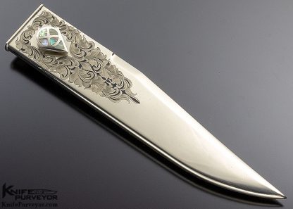 Buster Warenski Custom Knife Sister California Bowie and Dagger Set of 2 Abalone Shell - Image 14