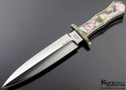 Buster Warenski Custom Knife Sister California Bowie and Dagger Set of 2 Abalone Shell - Image 7