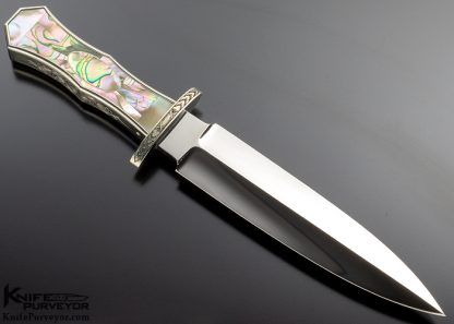 Buster Warenski Custom Knife Sister California Bowie and Dagger Set of 2 Abalone Shell - Image 3
