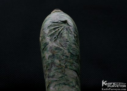 Buster Warenski Custom Knife Julie Warenski Engraved Carved Jade San Francisco Dagger - Image 6