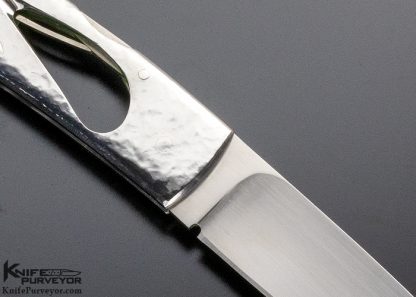 Butti Knives Custom Knife Skeleton Midlock with Gold Lip Pearl - Image 4