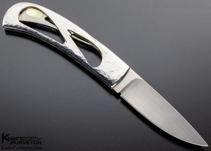 Butti Knives Custom Knife Skeleton Midlock with Gold Lip Pearl - Image 3