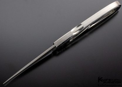 Butti Knives Custom Knife Skeleton Midlock with Gold Lip Pearl - Image 5