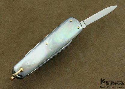 C. Gray Taylor Custom Knife Mother of Pearl Sleeve Board Slip Joint - Image 5