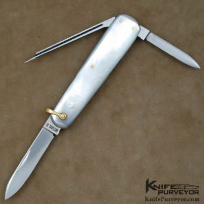 C. Gray Taylor Custom Knife Mother of Pearl Lobster Pattern Slip Joint