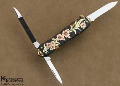 C Gray Taylor Custom Knife Tim George Engraved 3 Bladed Candle End Lobster Pattern Slip Joint - Image 7