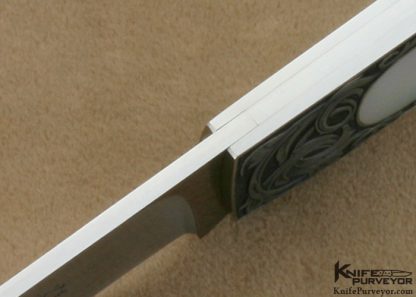 C Gray Taylor Custom Knife Tim George Engraved Double Mother of Pearl Shell Interframe Lockback - Image 5