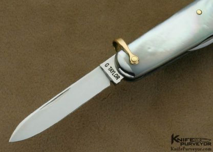C. Gray Taylor Custom Knife Mother of Pearl Sleeve Board Slip Joint - Image 2