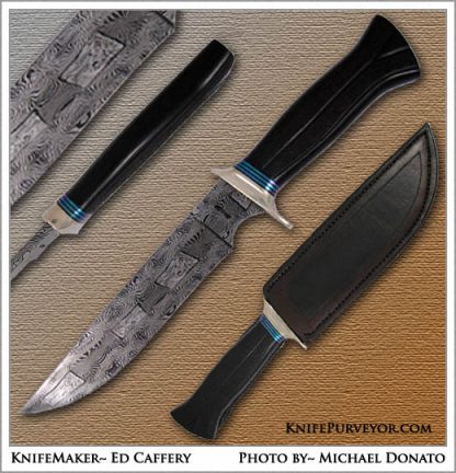Ed Caffery's Custom Knife: Master Smith Sole Authorship Mosaic Damascus Bowie