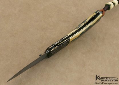 Carlton R. Evans Custom Knife  Damascus Linerlock - Image 6