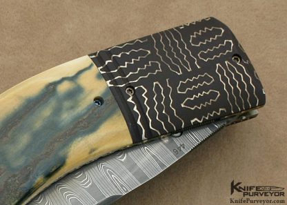 Carlton R. Evans Custom Knife  Damascus Linerlock - Image 4