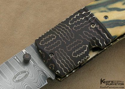Carlton R. Evans Custom Knife  Damascus Linerlock - Image 2