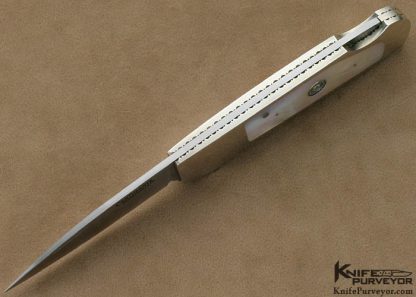 Frank Centofante Custom Knife Sterling Silver 25th Anniversary Knifemakers' Guild Mother Pearl Interframe Lockback - Image 4