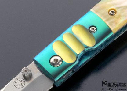 C.H. Morris Custom Knife Gold Lip Pearl & Titanium - Image 2