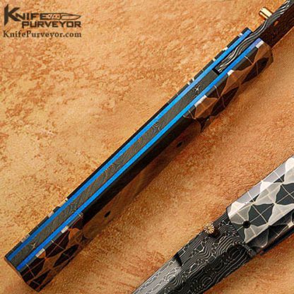 Jeff Chaffee Custom Knives Damascus and Blacklip Tahitian Pearl Linerlock Dagger - Image 4