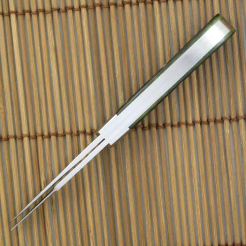 Joel Chamblin Custom Knife: Green Bone Wharncliff Trapper - Image 3