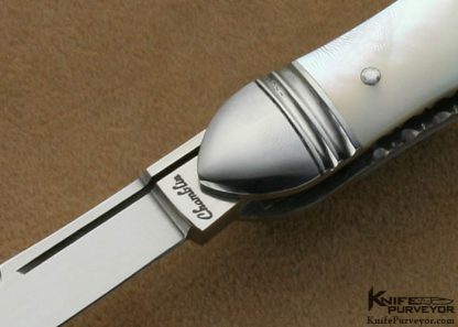 Joel Chamblin Custom Knife Mother of Pearl 3 Blade Whittler Slip Joint - Image 2