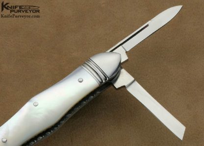 Joel Chamblin Custom Knife Mother of Pearl 3 Blade Whittler Slip Joint - Image 3