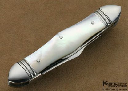 Joel Chamblin Custom Knife Mother of Pearl 3 Blade Whittler Slip Joint - Image 4