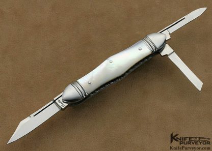 Joel Chamblin Custom Knife Mother of Pearl 3 Blade Whittler Slip Joint