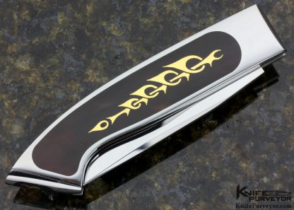 Charlie Bennica Custom Knife Exotic Material with 24KT Gold Inlays "Comete" Folder - Image 3