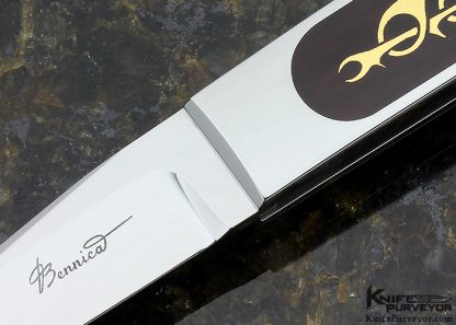 Charlie Bennica Custom Knife Exotic Material with 24KT Gold Inlays "Comete" Folder - Image 2