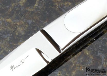 Charly Bennica Custom Knife Mother of Pearl Shell Interframe Integral Fixed Blade - Image 2