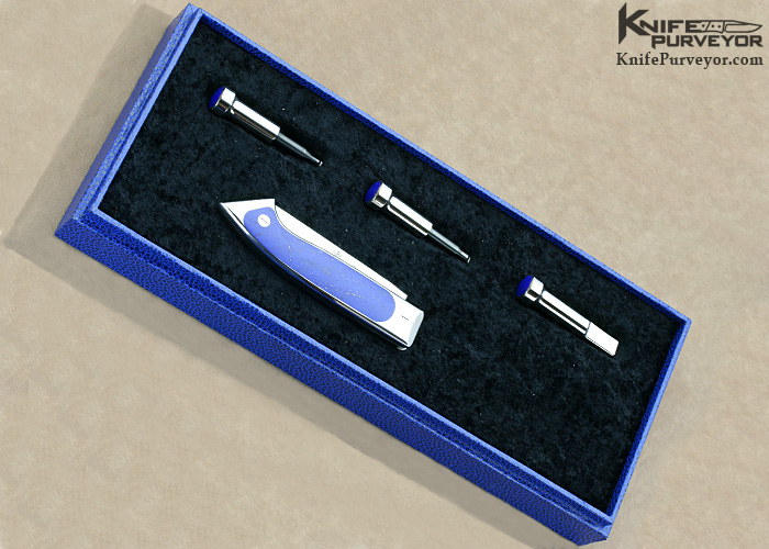 Charles Bennica Custom Knife Lapis Lazuli Interframe Take Down "Galaxie" with Presentation Box - Image 6