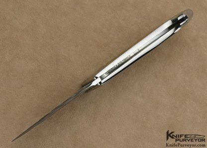 Charlie Bennica Custom Knife Bertie Rietveld "Turkish Twist" Damascus and Royal Sahara Jasper Interframe "Occitanie" Bennica Lock System - Image 6