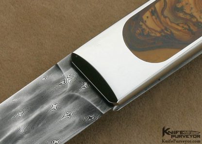 Charlie Bennica Custom Knife Bertie Rietveld "Turkish Twist" Damascus and Royal Sahara Jasper Interframe "Occitanie" Bennica Lock System - Image 2
