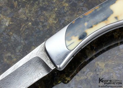 Charles Bennica Custom Knife Chrysalide Linerlock with Mammoth Interframe with Claude Schosseler Carbon Damascus - Image 2