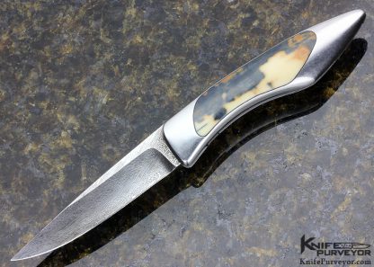 Charles Bennica Custom Knife Chrysalide Linerlock with Mammoth Interframe with Claude Schosseler Carbon Damascus