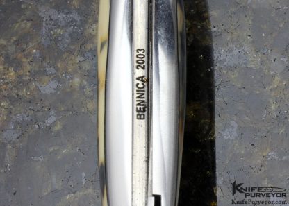 Charles Bennica Custom Knife Chrysalide Linerlock with Mammoth Interframe with Claude Schosseler Carbon Damascus - Image 6