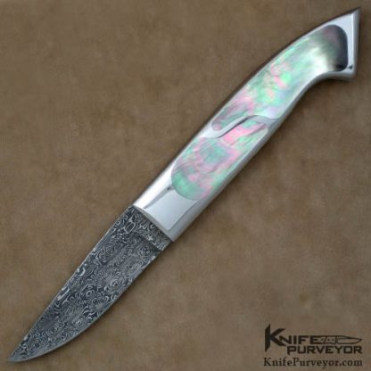 Charles Bennica Custom Knife Blacklip Pearl & Devin Thomas Damascus Folder