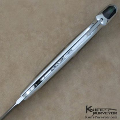 Charles Bennica Custom Knife Blacklip Pearl & Devin Thomas Damascus Folder - Image 5