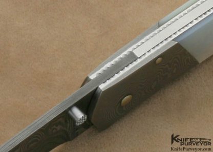 Norris Custom Knife Mother of Pearl Shell & Damascus Linerlock - Image 5